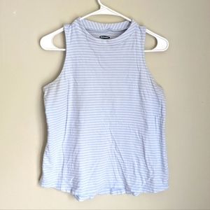 OLD Navy Blue and White Striped High Neck Small Shirt